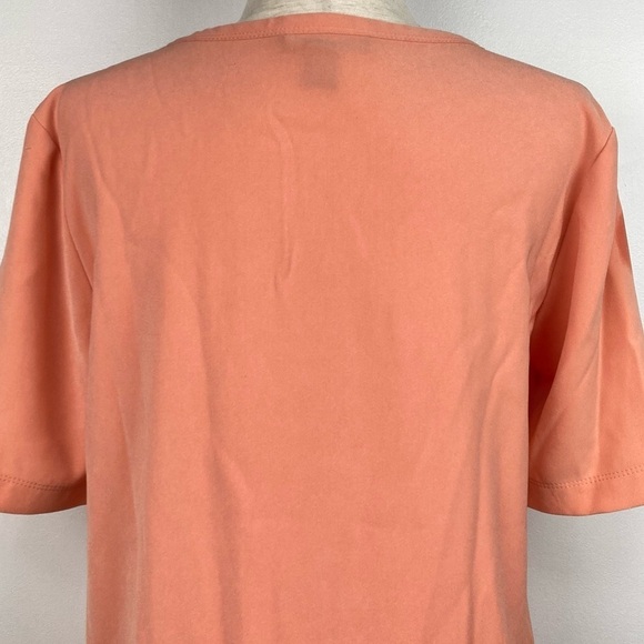 ST. JOHN Lightweight Triacetate Blend Scoop Neck Basic Pocket Tee Shirt - Picture 5 of 10